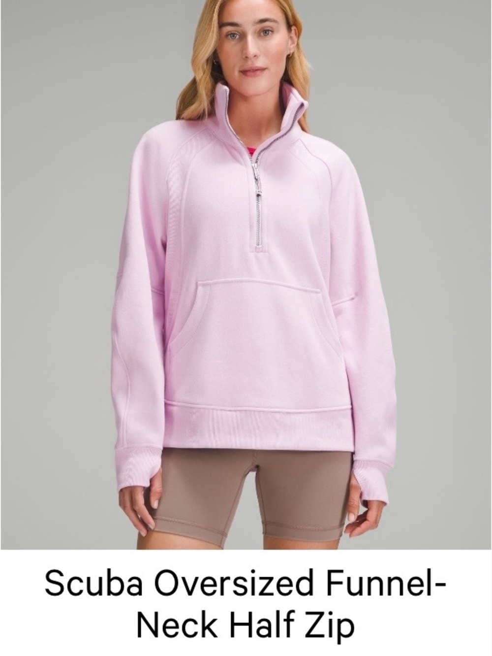 lululemon athletica Scuba Oversized Funnel-Neck Half Zip - Light Pink
